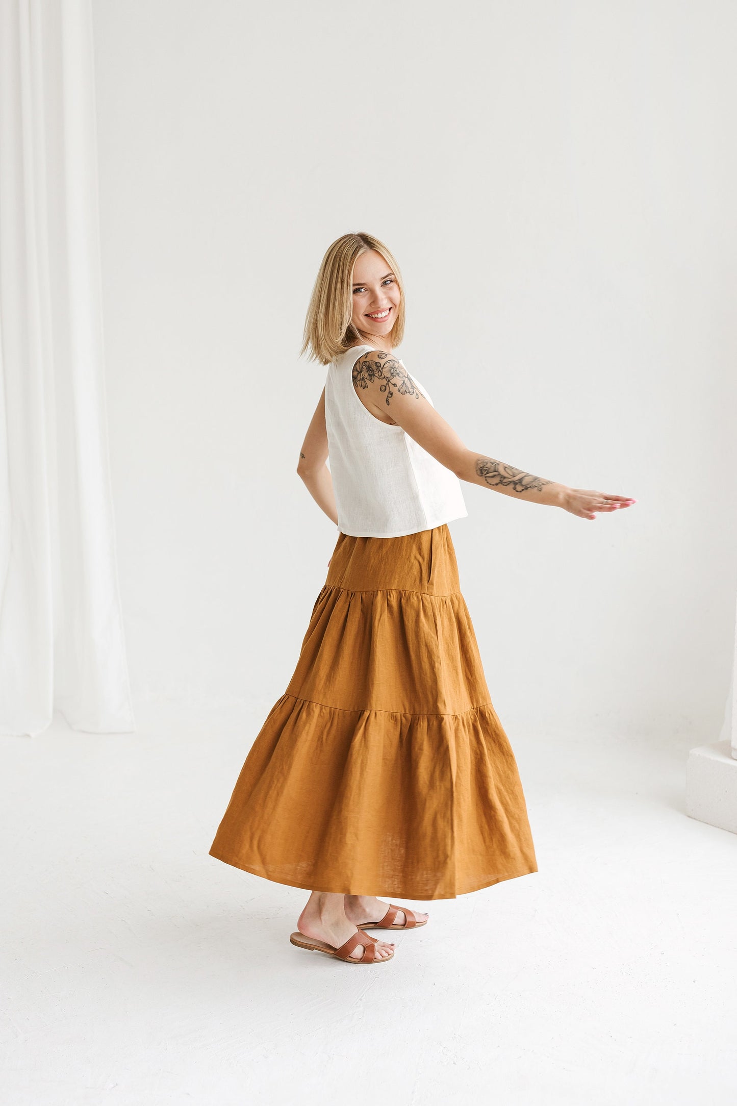 Womens linen skirt CORA