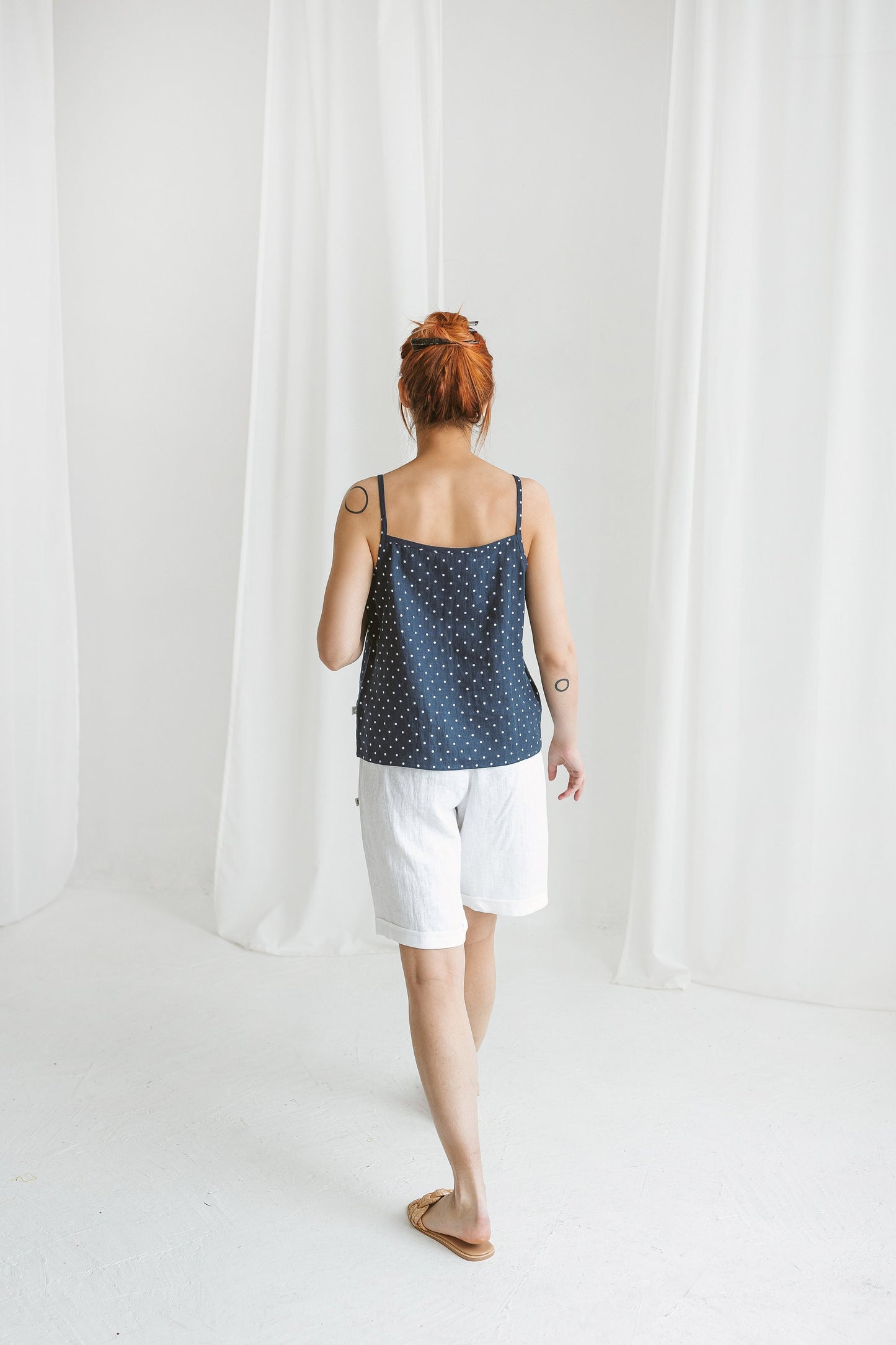 Sleeveless linen crop top BELLA/READY TO SHIP