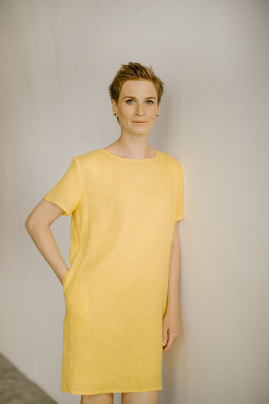 Oversized simple linen dress for summer ALISA