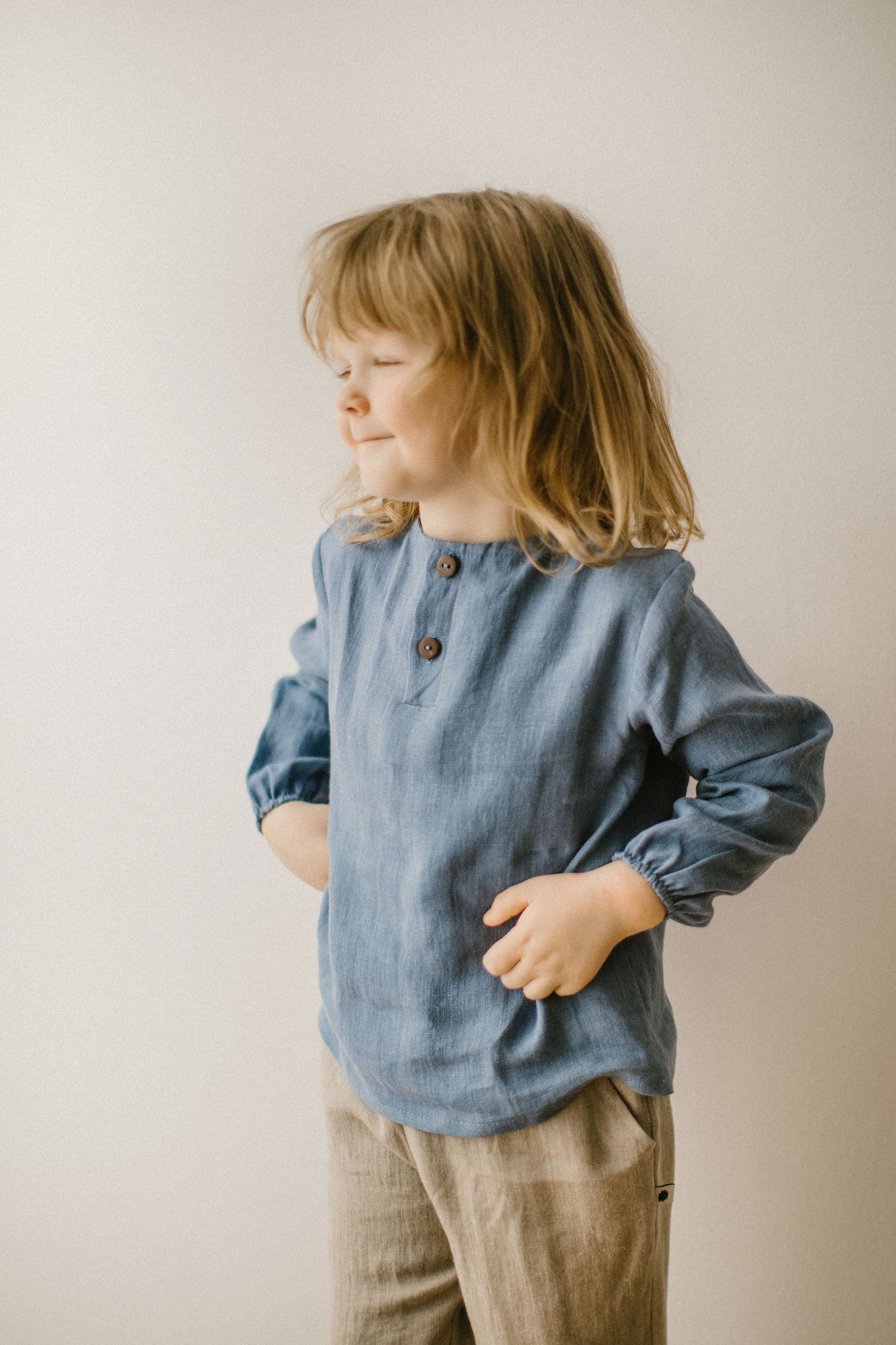 Linen ring bearer shirt