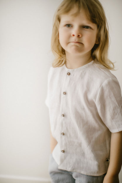 Linen button up shirt for boys