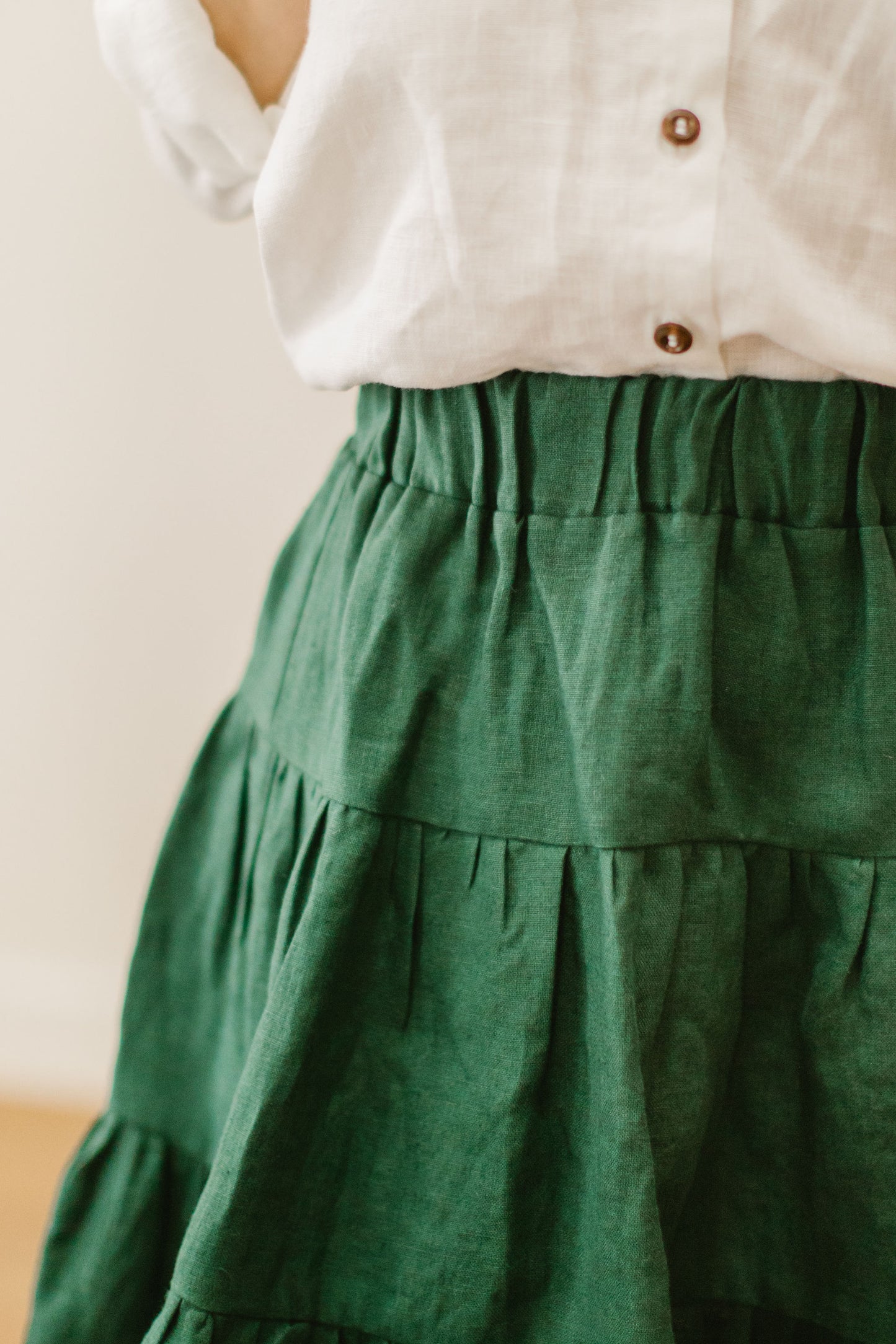Pleated linen skirt MARGO