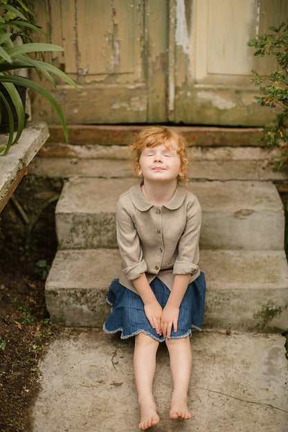 Girls shirt with long sleeves (not embroidery pocket)