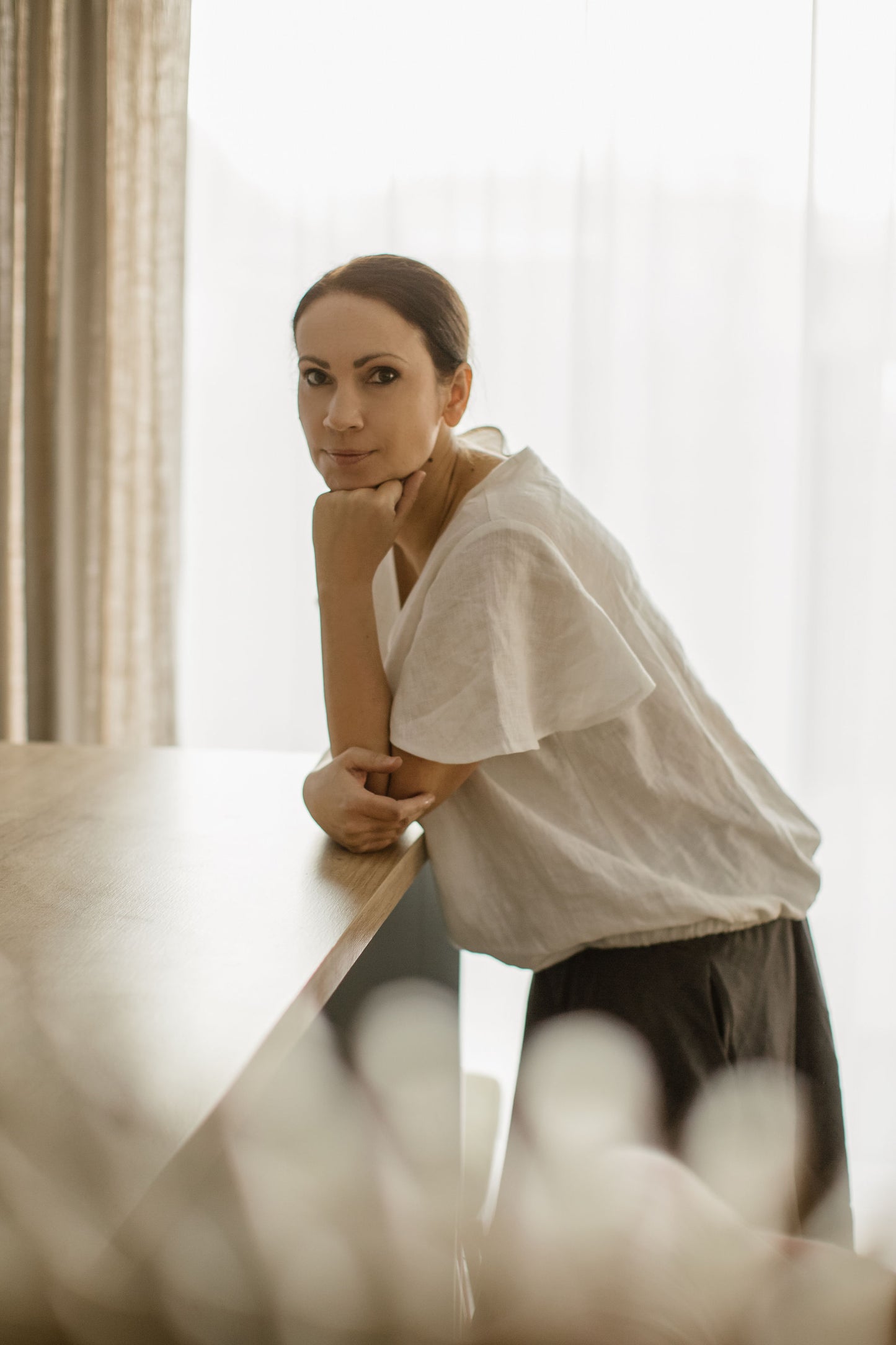 Elegant linen blouse for women