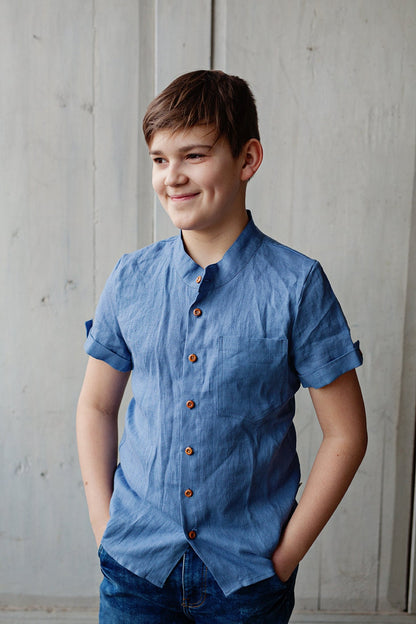 Washed Linen Shirt for Boys/ READY TO SHIP