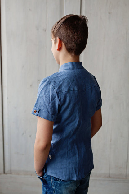 Washed Linen Shirt for Boys/ READY TO SHIP