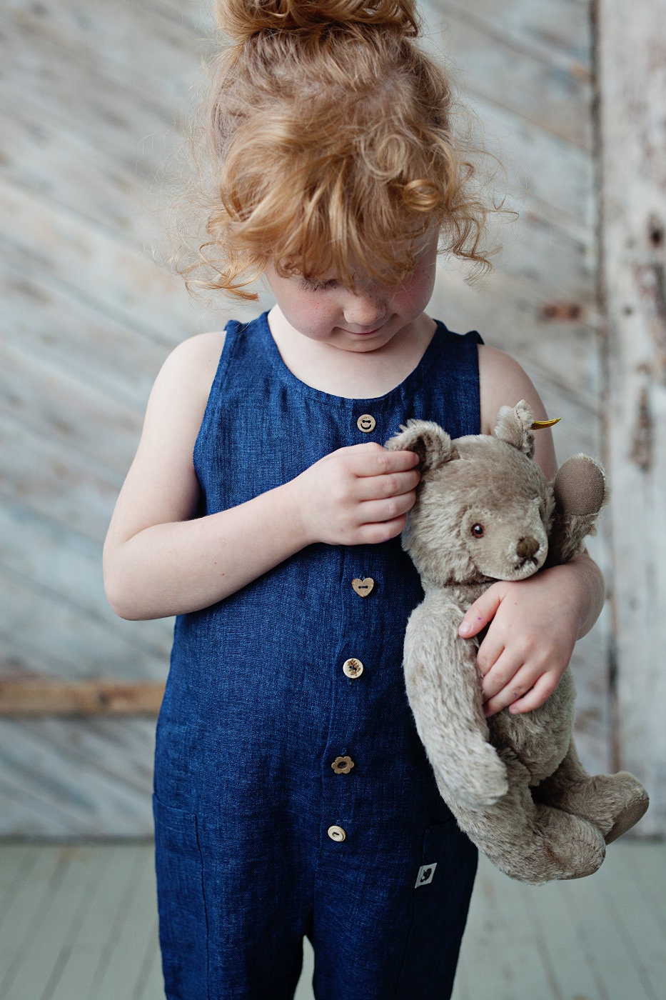 Adorable baby girls and toddlers linen overalls for summer ROXY