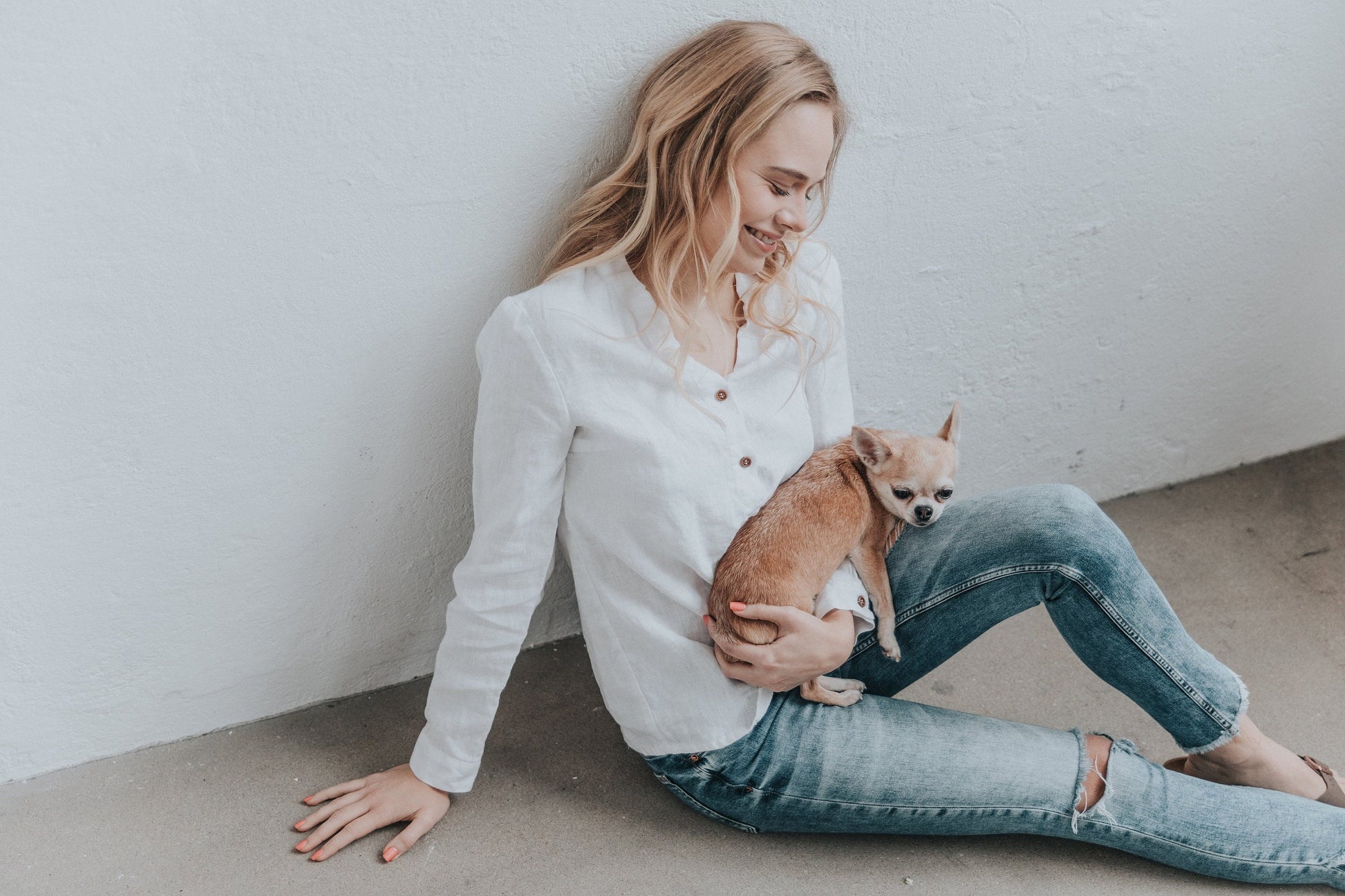 Classic linen button up shirt ANGELIA