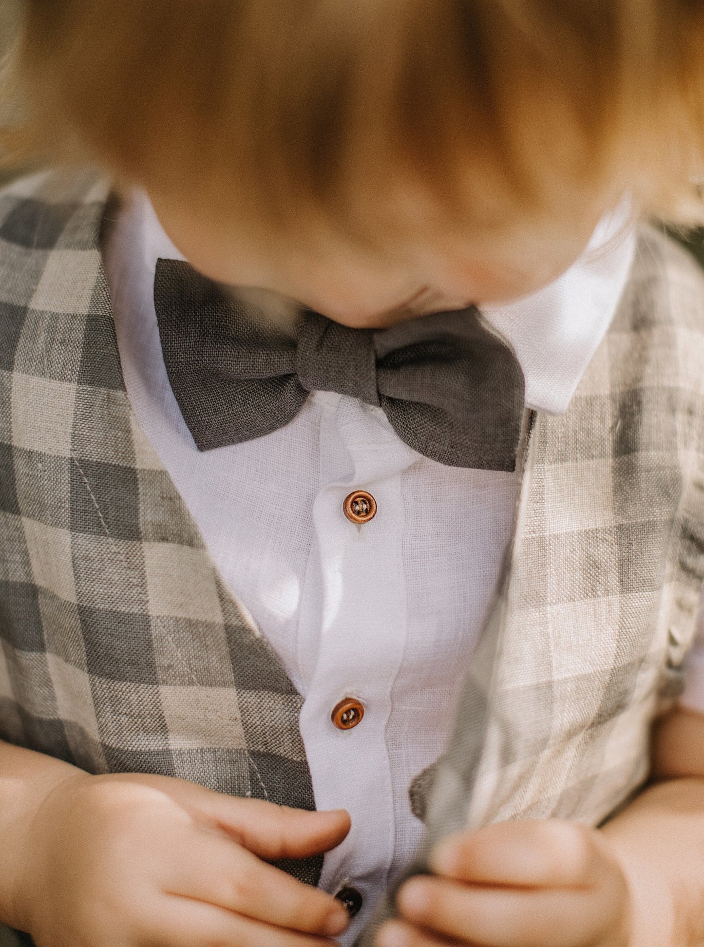 Handmade linen bow tie for boy