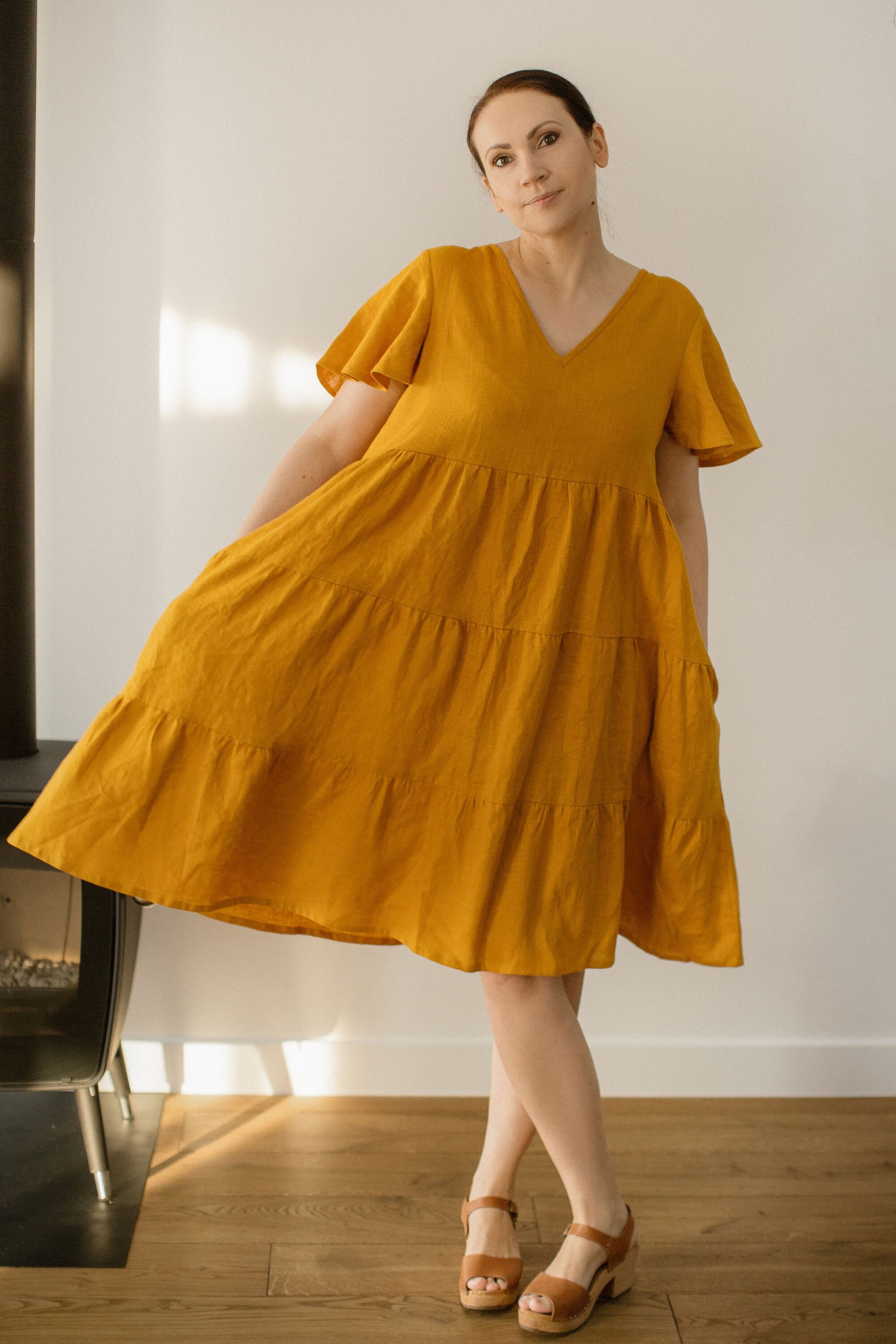 Plus size linen dress LORA