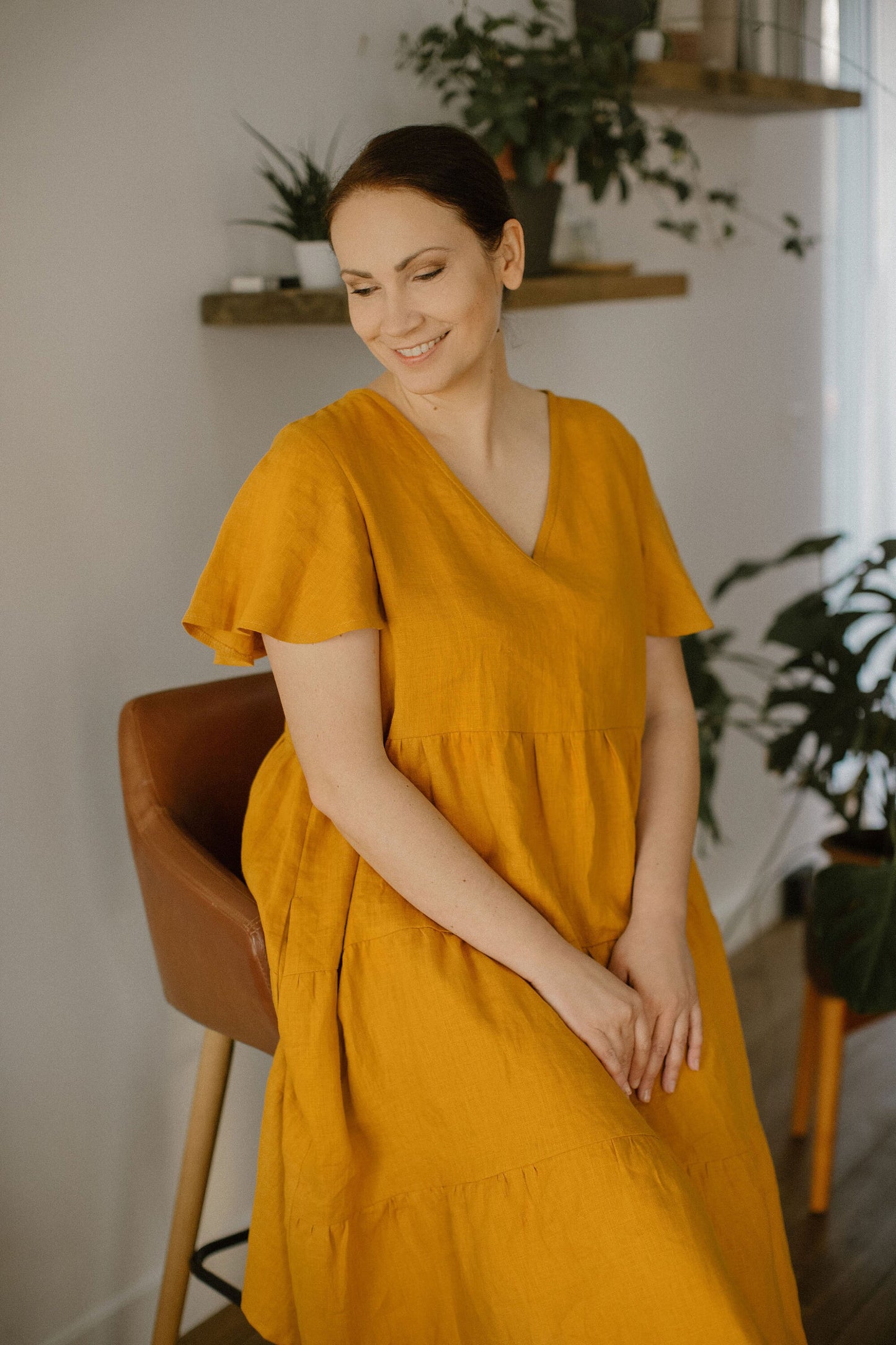 Plus size linen dress LORA