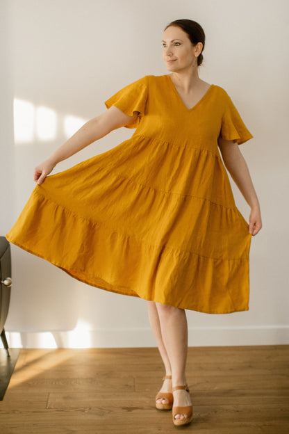 Plus size linen dress LORA