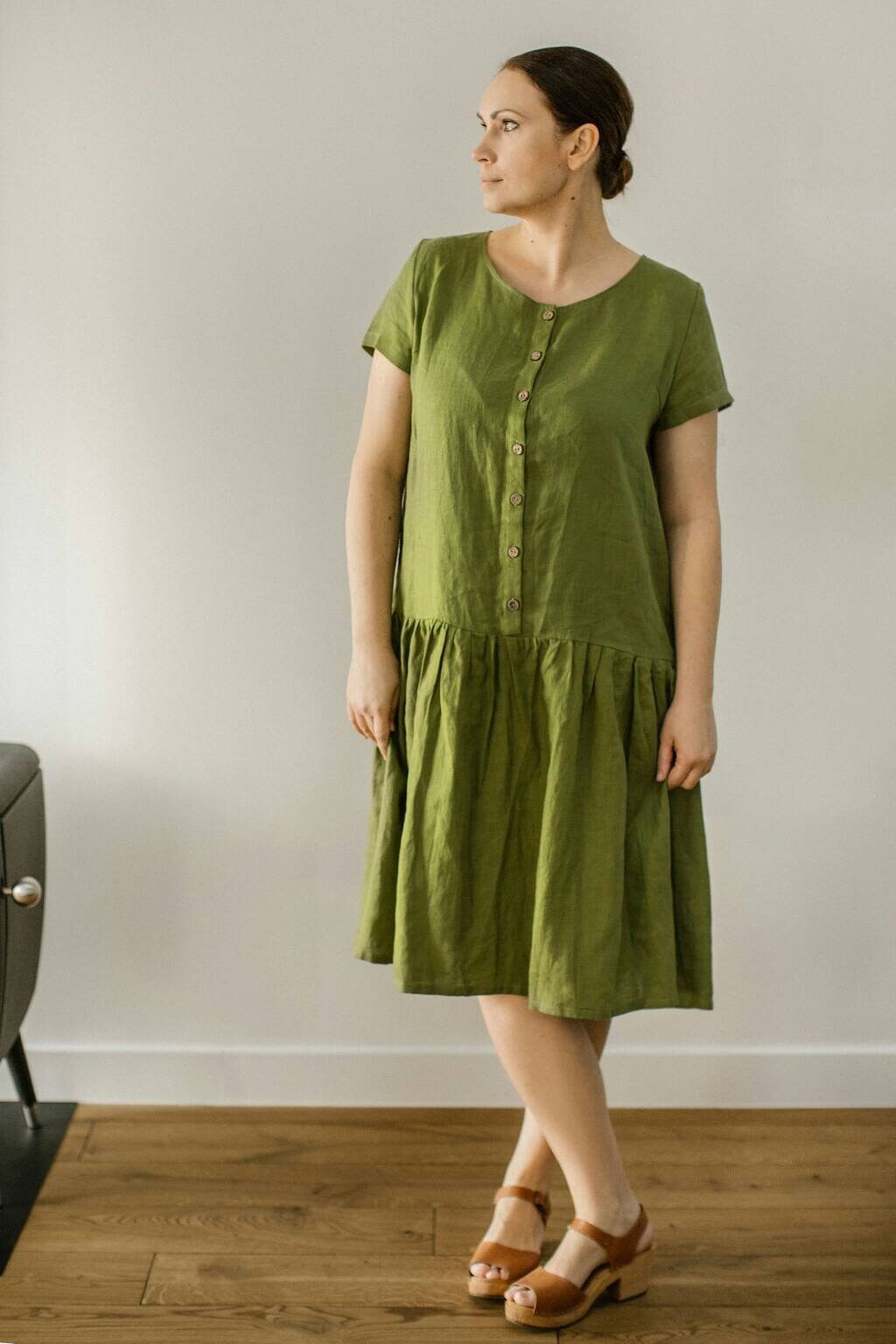 Womens loose linen dress ADDA for summer