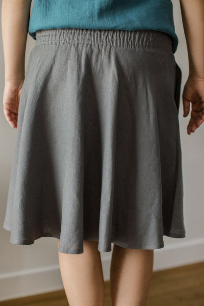 Midi skirt with elastic waistband SABRINA