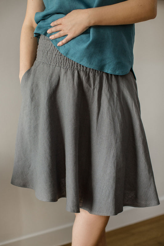 Midi skirt with elastic waistband SABRINA