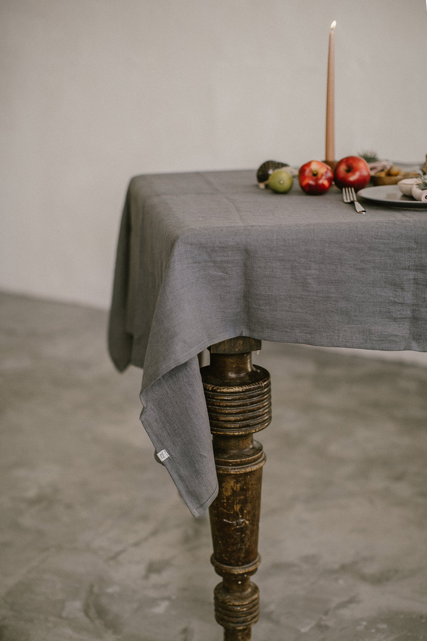 Natural linen tablecloth for celebrations