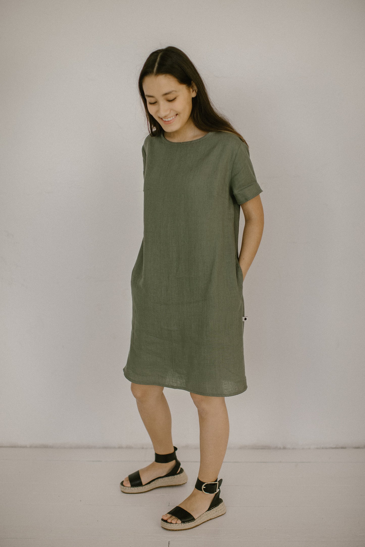 Oversized simple linen dress for summer ALISA, size 34/READY TO SHIP