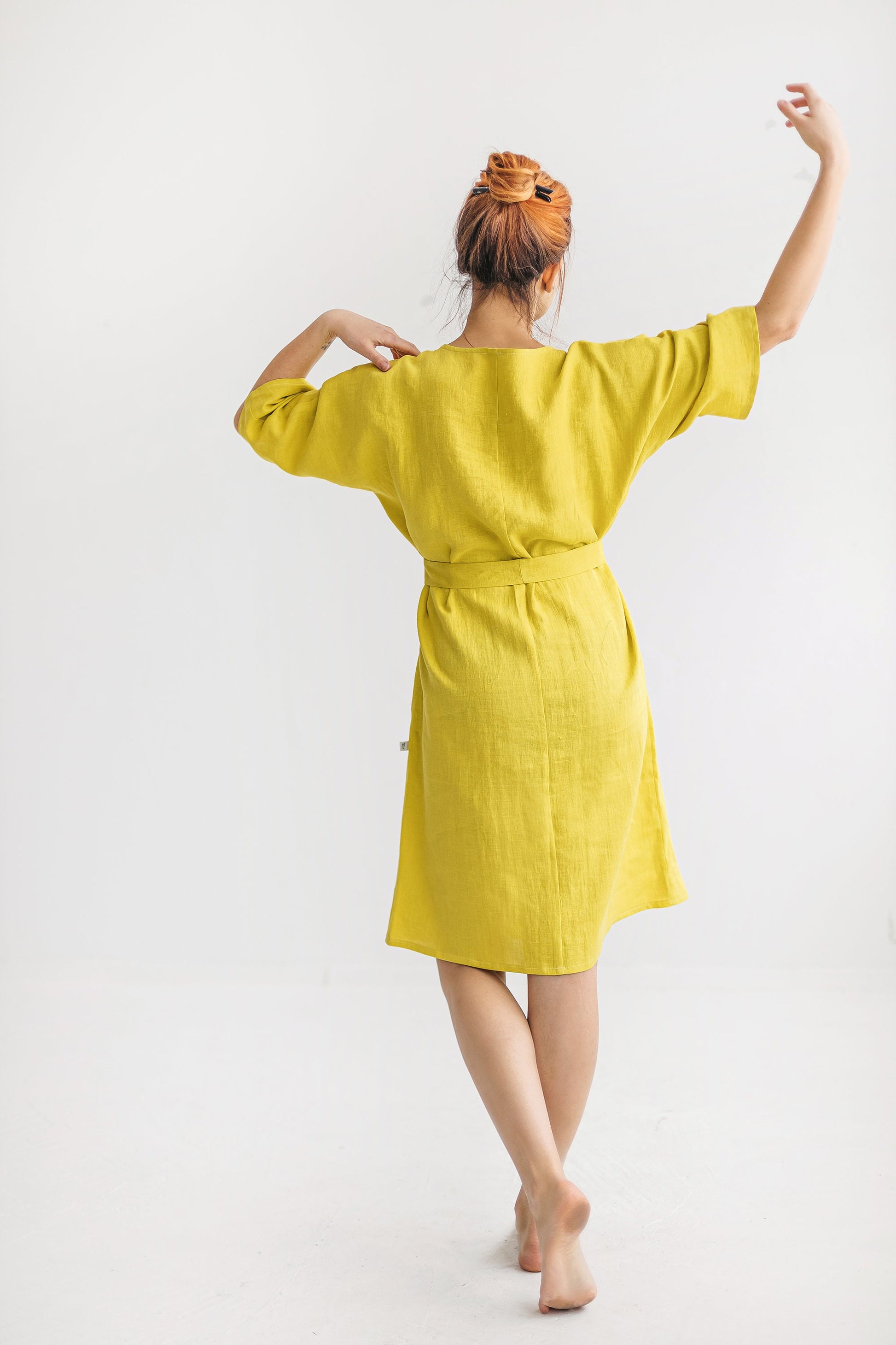 Casual loose linen dress with belt RITA Noisy Forest Clothes Casual loose linen dress with belt RITA Noisy Forest Clothes