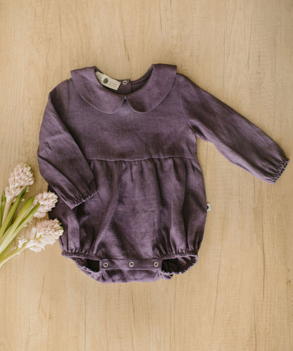 Linen long sleeve romper for baby OSAKA