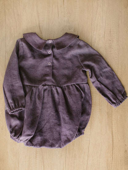 Linen long sleeve romper for baby OSAKA