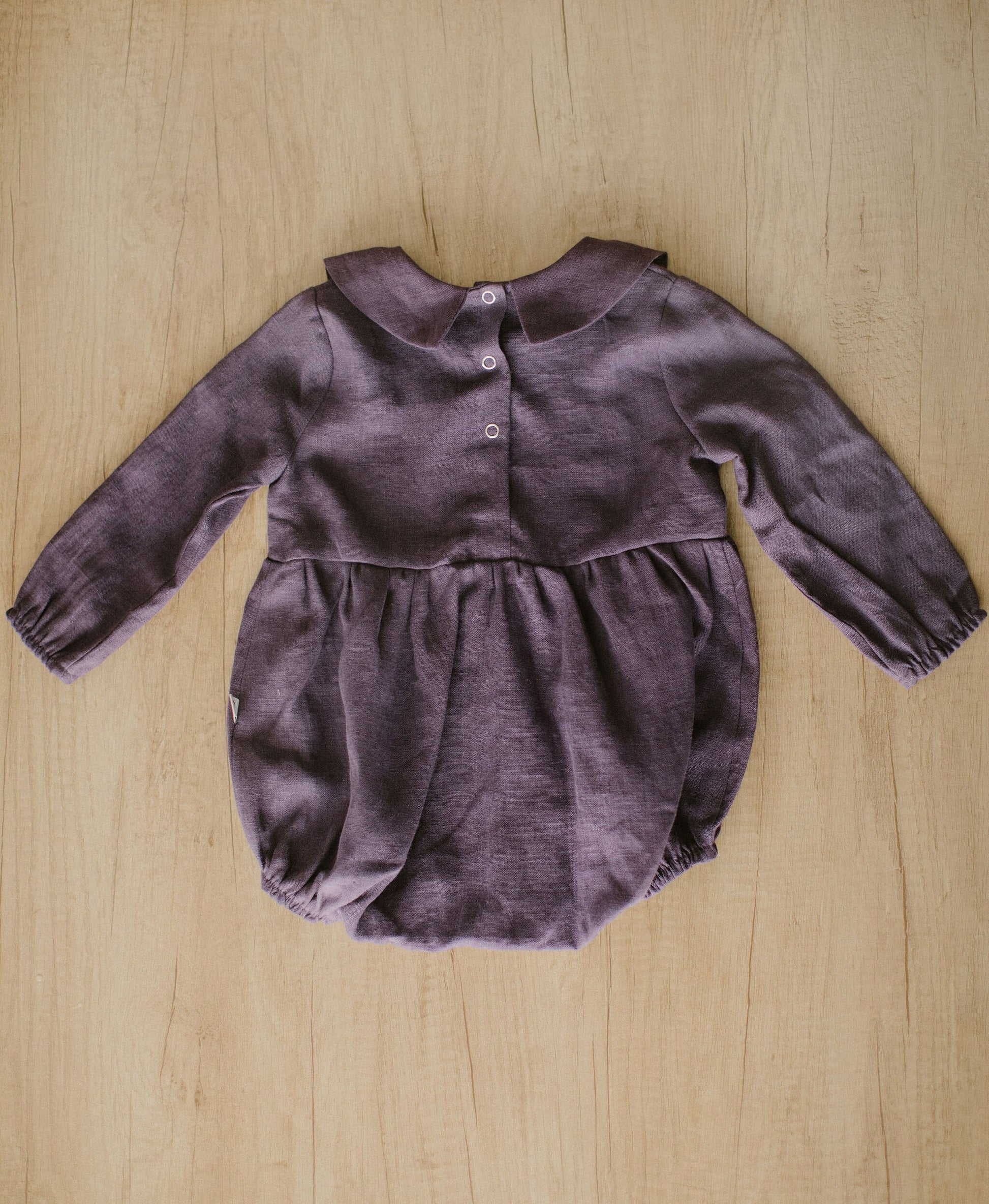 Linen long sleeve romper for baby OSAKA