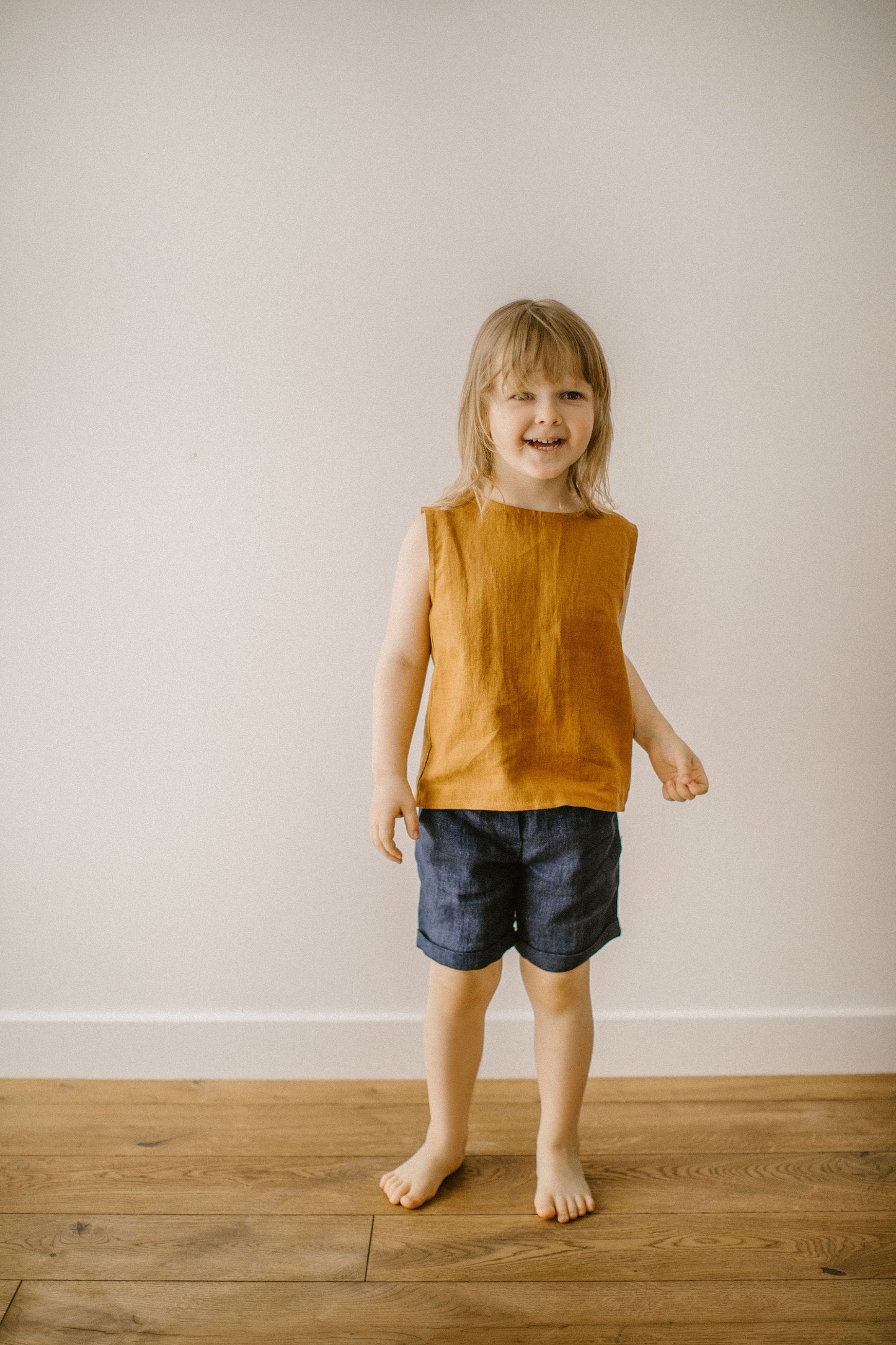 Sleeveless linen top for boys CYPRUS