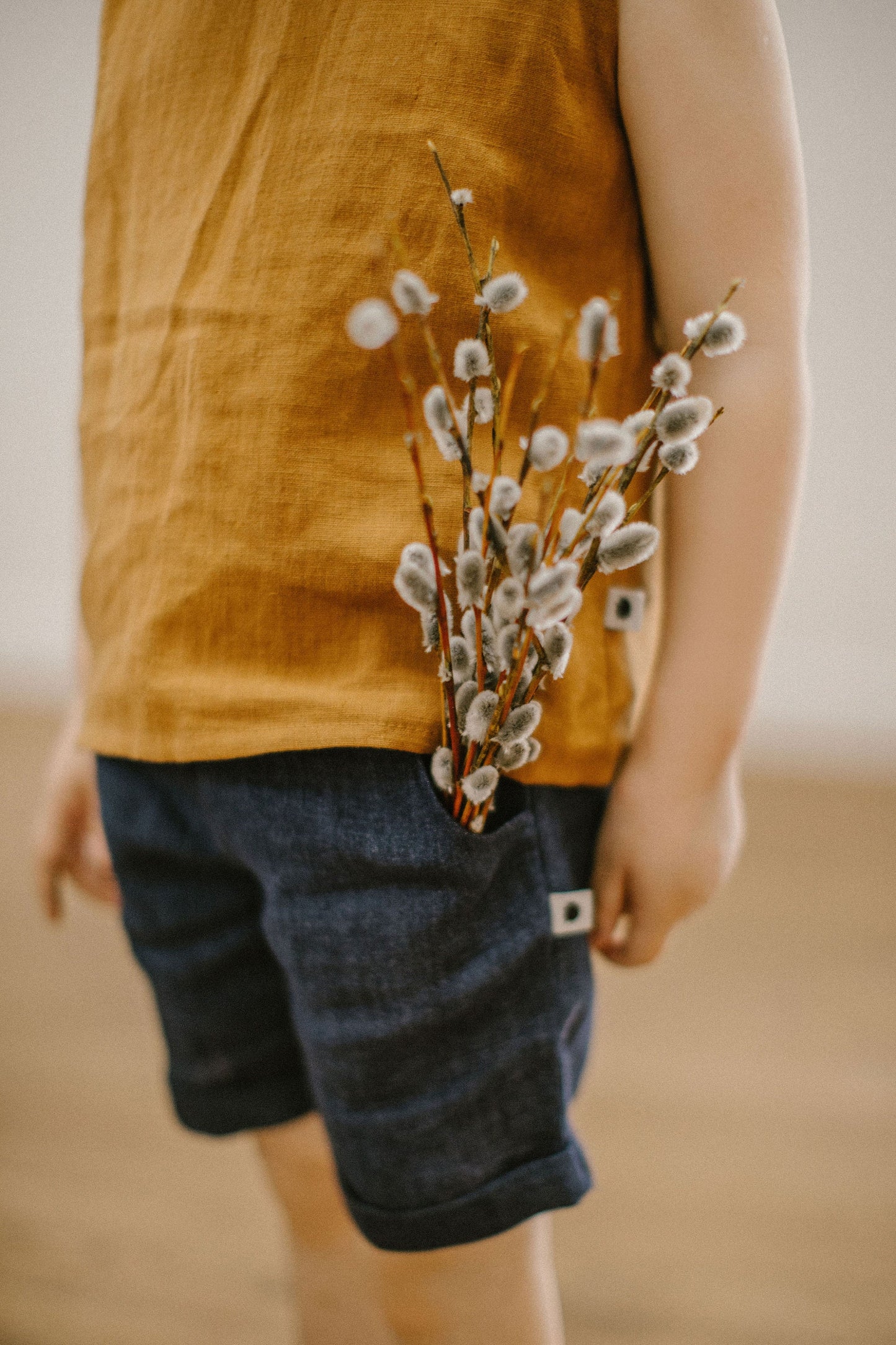 Sleeveless linen top for boys CYPRUS