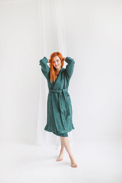 SOFT PLUS SIZE LINEN BATHROBE