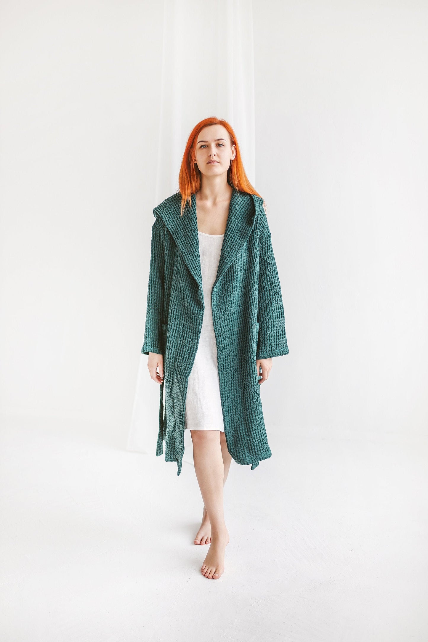 SOFT PLUS SIZE LINEN BATHROBE