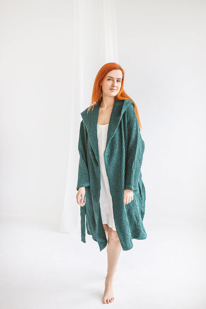 SOFT PLUS SIZE LINEN BATHROBE