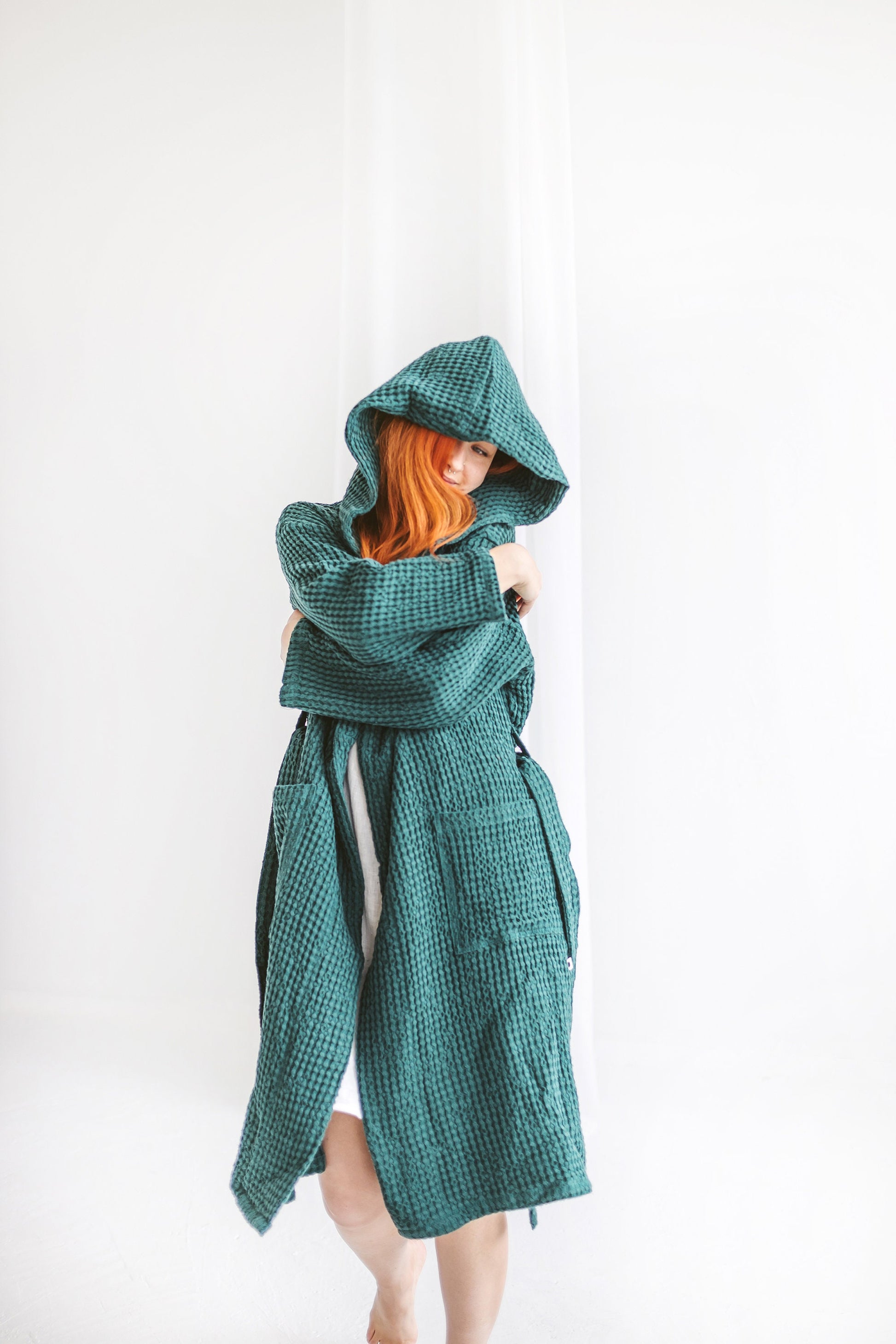 SOFT PLUS SIZE LINEN BATHROBE