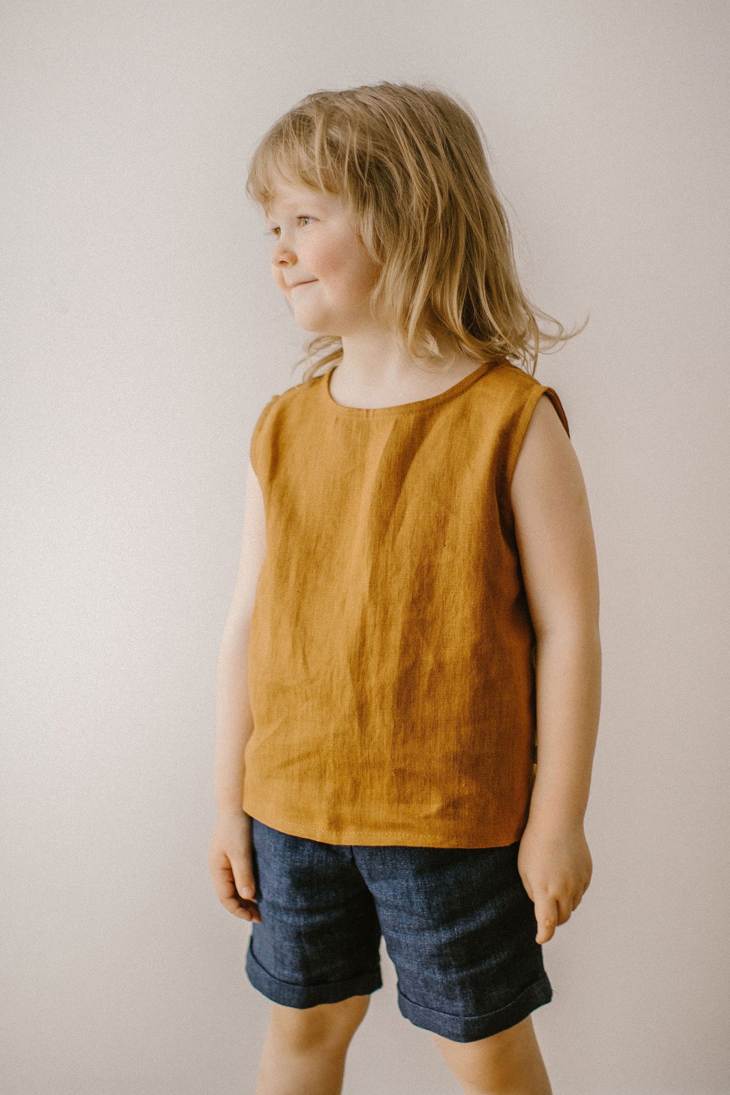 Sleeveless linen top for boys CYPRUS