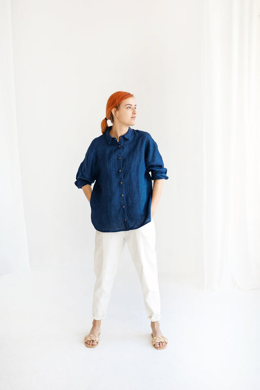 Classic linen button up shirt DOLLY