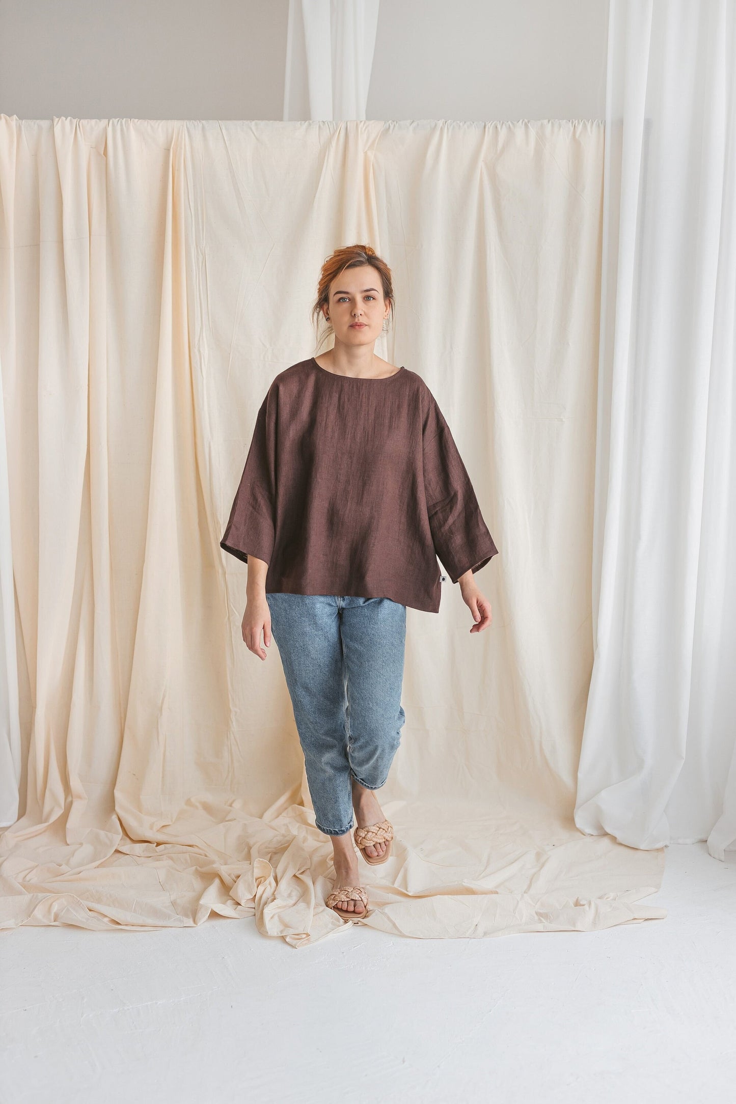 Organic linen crop top NOVA